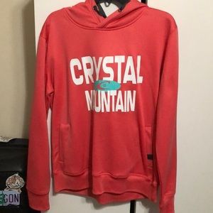Crystal Mountain pink hoodie size large